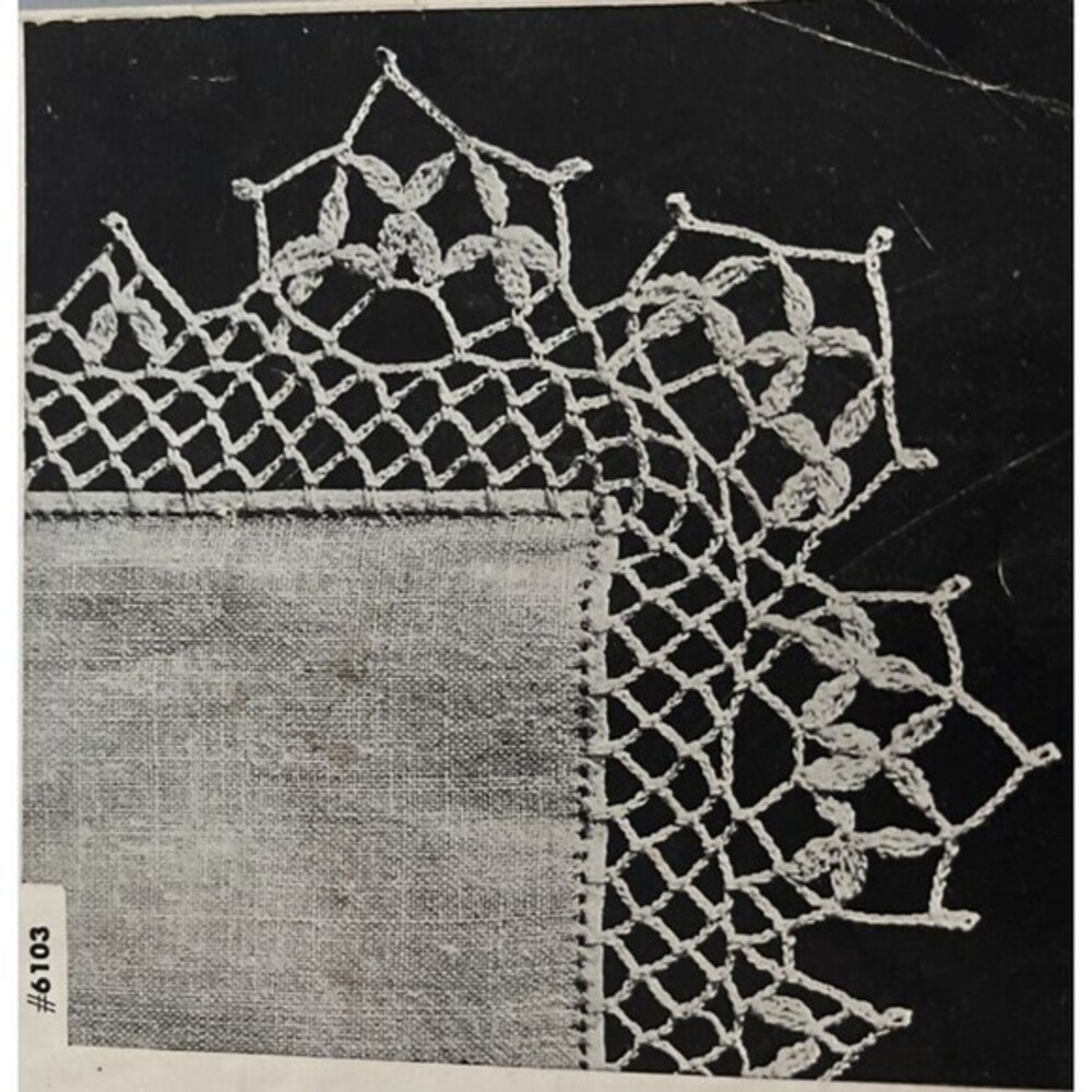 Vintage 1948 Handkerchief Edgings Tatting Crochet Pattern 6103 Irish Lace Doily
